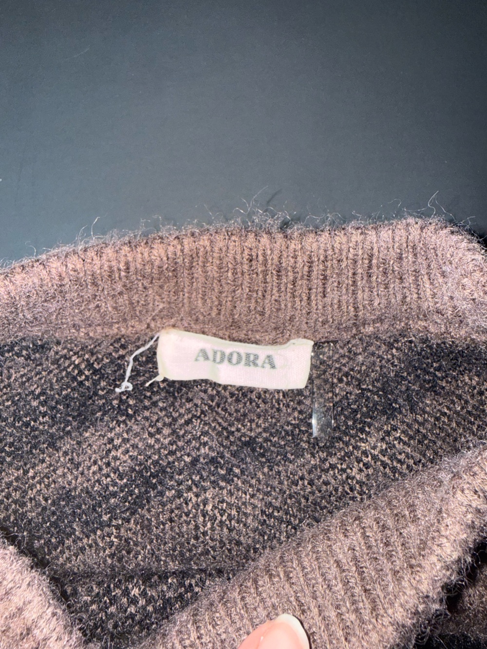 ADORA Blush Pink & Black Zebra-Print Crewneck Sweater - Picture 2 of 4